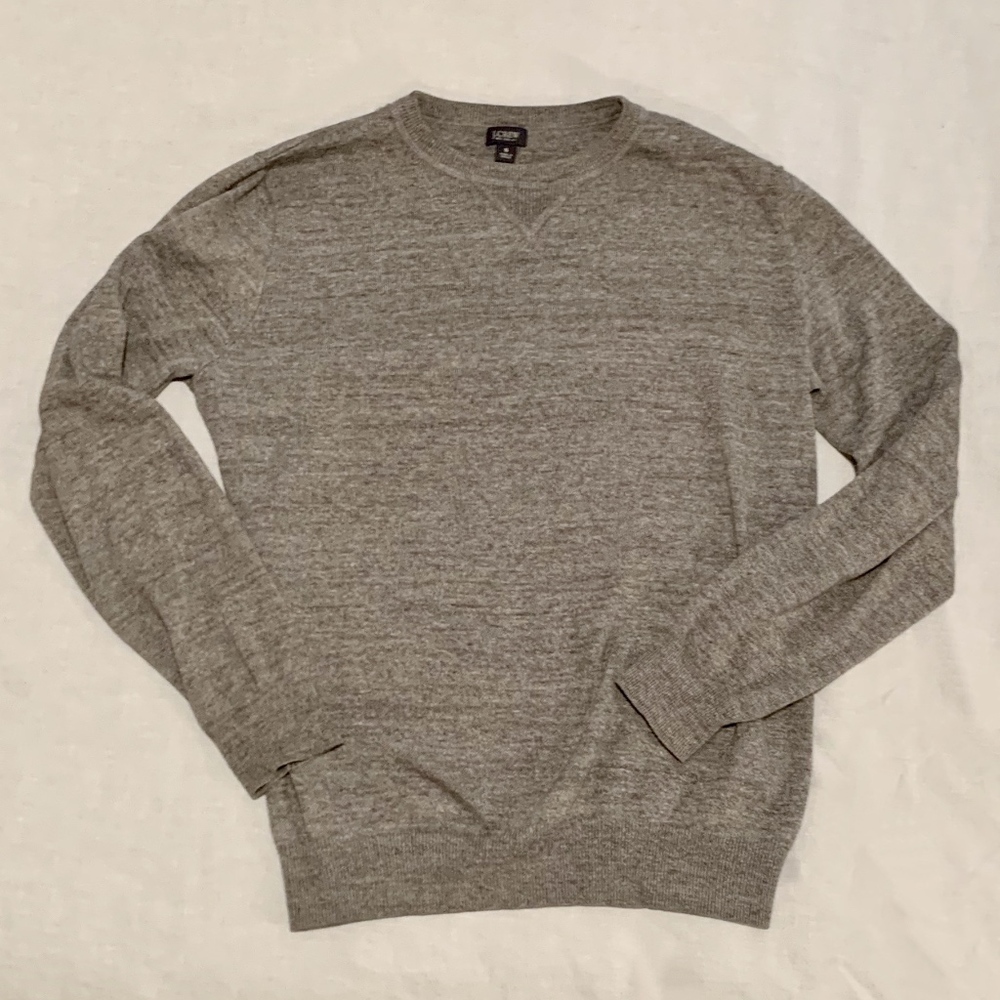 J. Crew grey marled cotton crew neck sweater